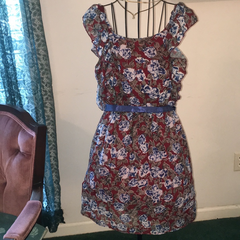 Ya Los Angeles floral print, ruffled dress. Size S - Picture 3 of 5